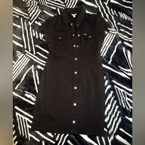 Guess Black Button-down Dress Size M
